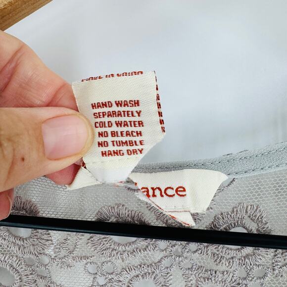 Sundance Lace Trim Tunic Top Size Small Taupe Cream Boho Romantic Crochet Blouse - Picture 4 of 7